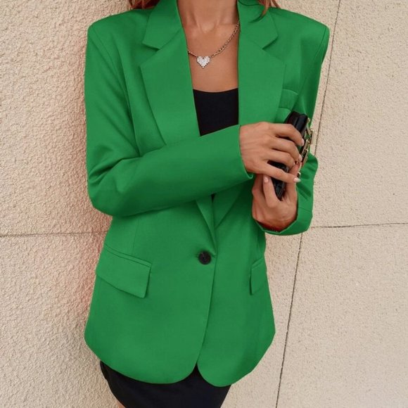 GREEN single button Blazer Jacket - Picture 5 of 12